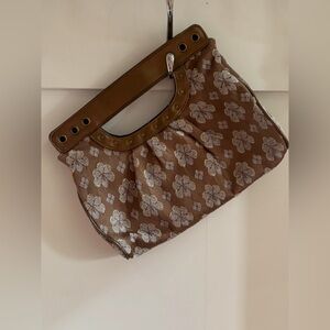 Apt. 9 Brown and Silver Floral Clutch